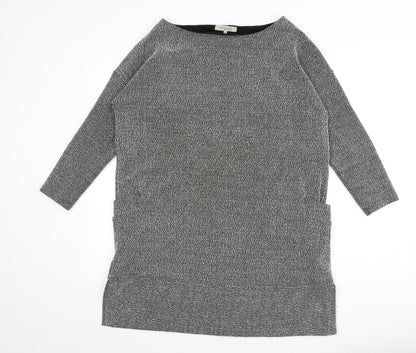 Great Plains Womens Black Geometric Polyester Jumper Dress Size S Boat Neck Pullover