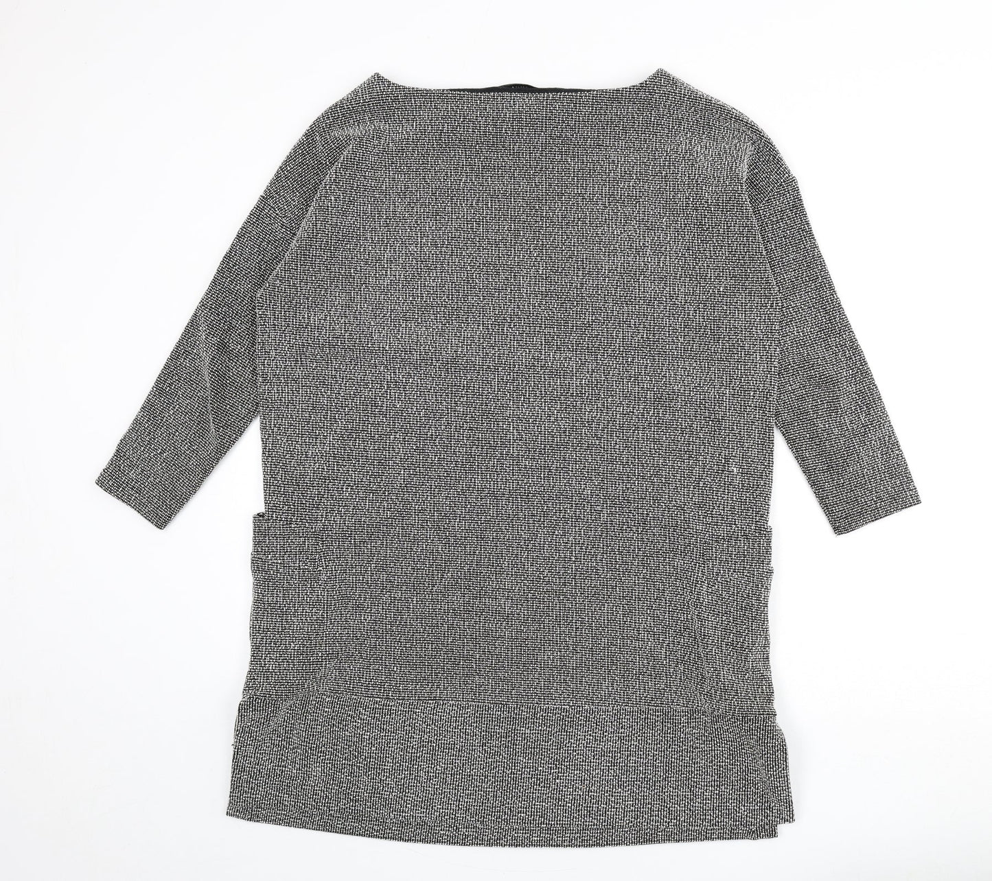 Great Plains Womens Black Geometric Polyester Jumper Dress Size S Boat Neck Pullover