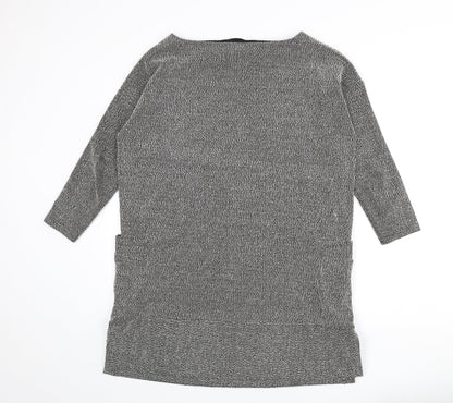 Great Plains Womens Black Geometric Polyester Jumper Dress Size S Boat Neck Pullover