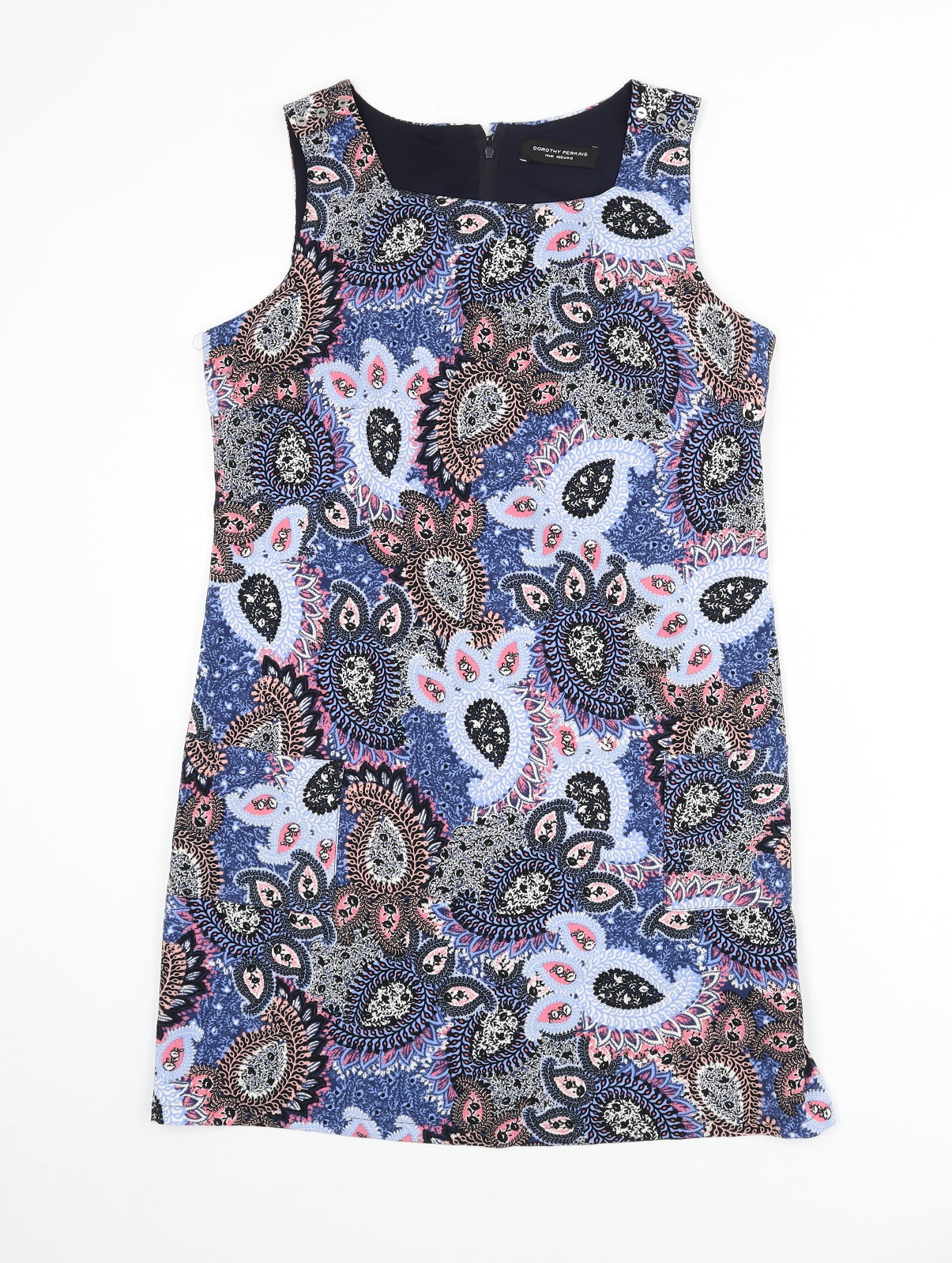 Dorothy Perkins Womens Multicoloured Geometric Polyester Sheath Size 14 Round Neck Zip - Paisley