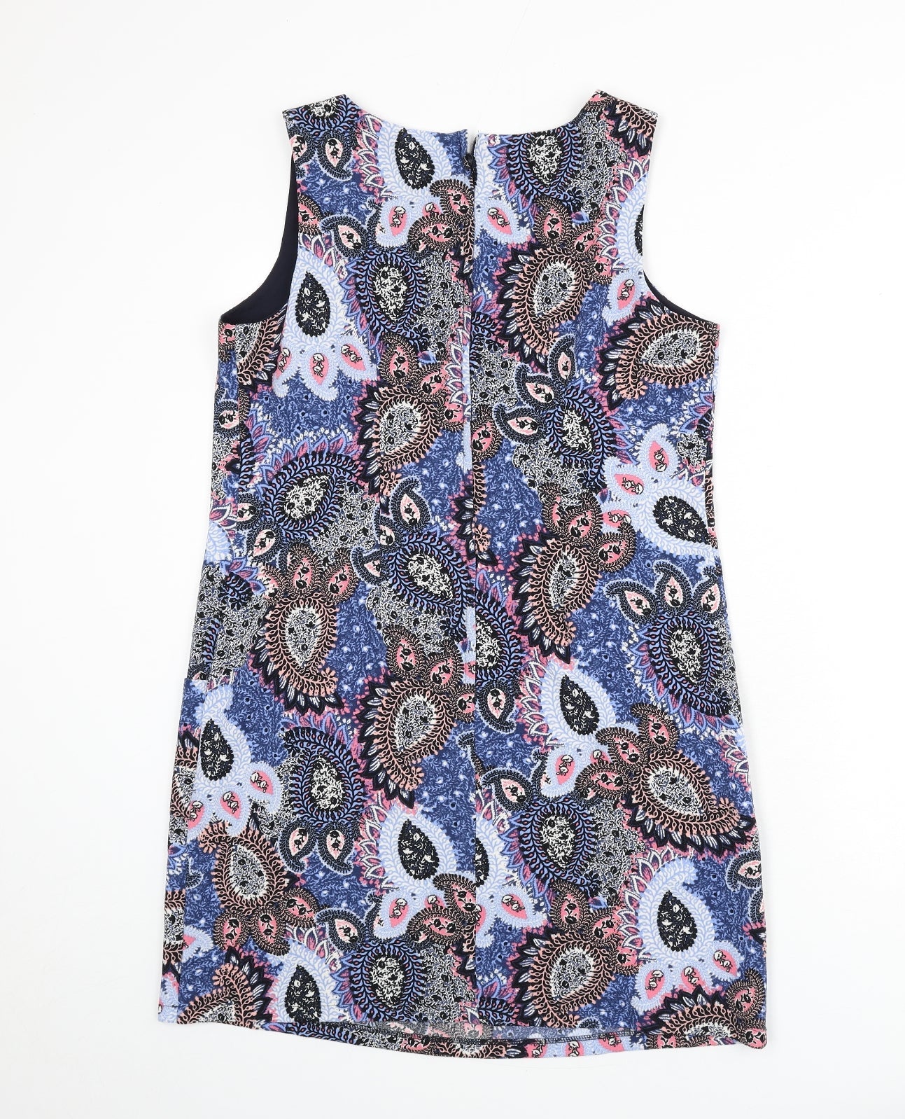 Dorothy Perkins Womens Multicoloured Geometric Polyester Sheath Size 14 Round Neck Zip - Paisley