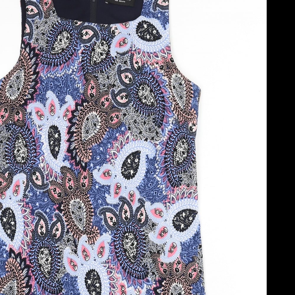 Dorothy Perkins Womens Multicoloured Geometric Polyester Sheath Size 14 Round Neck Zip - Paisley