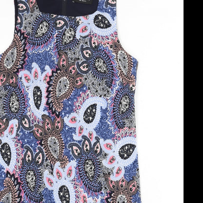 Dorothy Perkins Womens Multicoloured Geometric Polyester Sheath Size 14 Round Neck Zip - Paisley