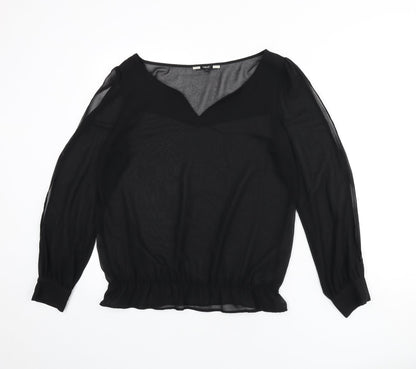 Womens UK Size 12 NEXT Black Basic Blouse