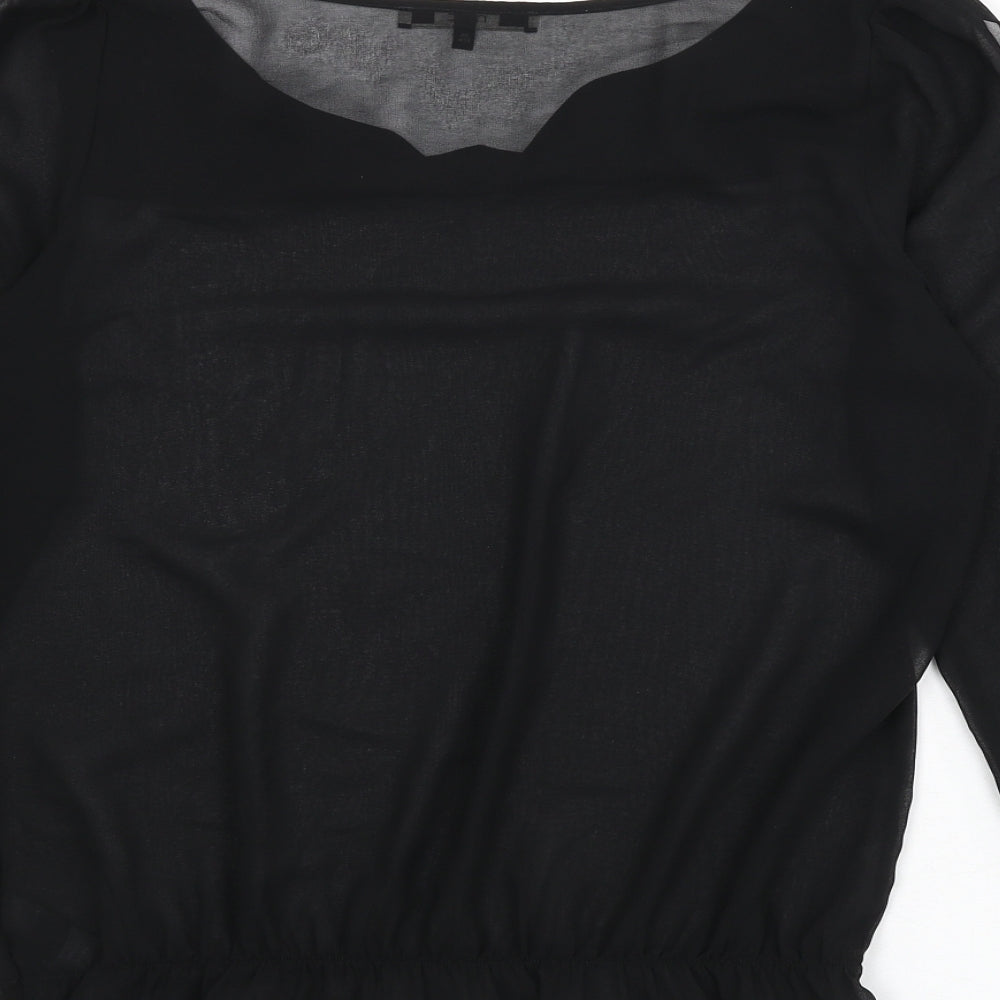 Womens UK Size 12 NEXT Black Basic Blouse
