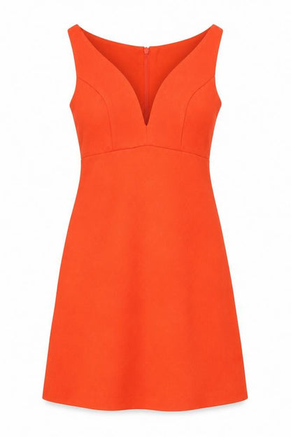 ASOS Womens Orange Polyester A-Line Size 10 Sweetheart Zip