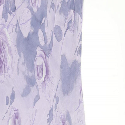 Autonomy Womens Purple Floral Viscose A-Line Size 12 Round Neck Pullover