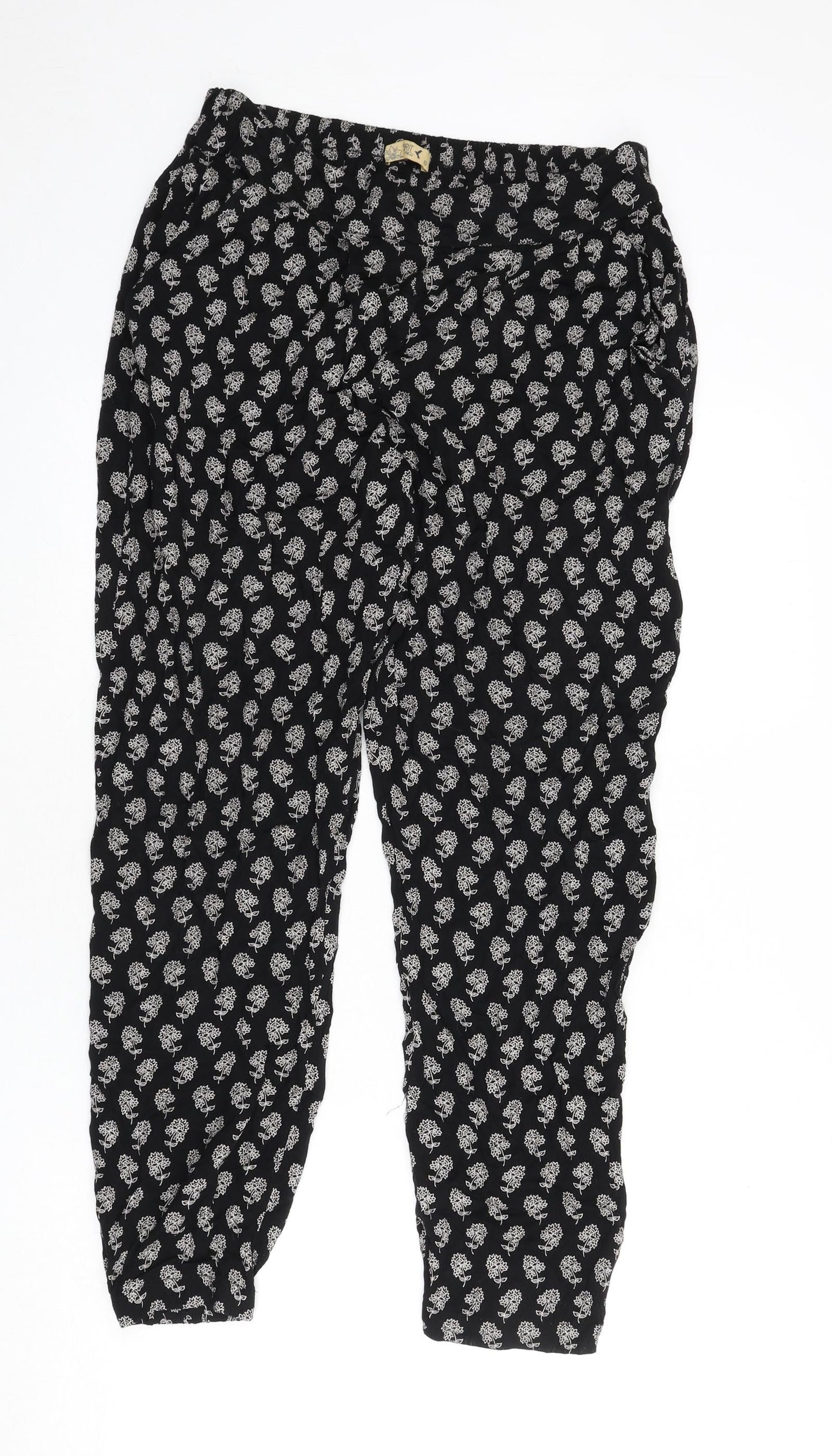 Womens UK Size 10 M&Co Regular Fit  Black Trousers