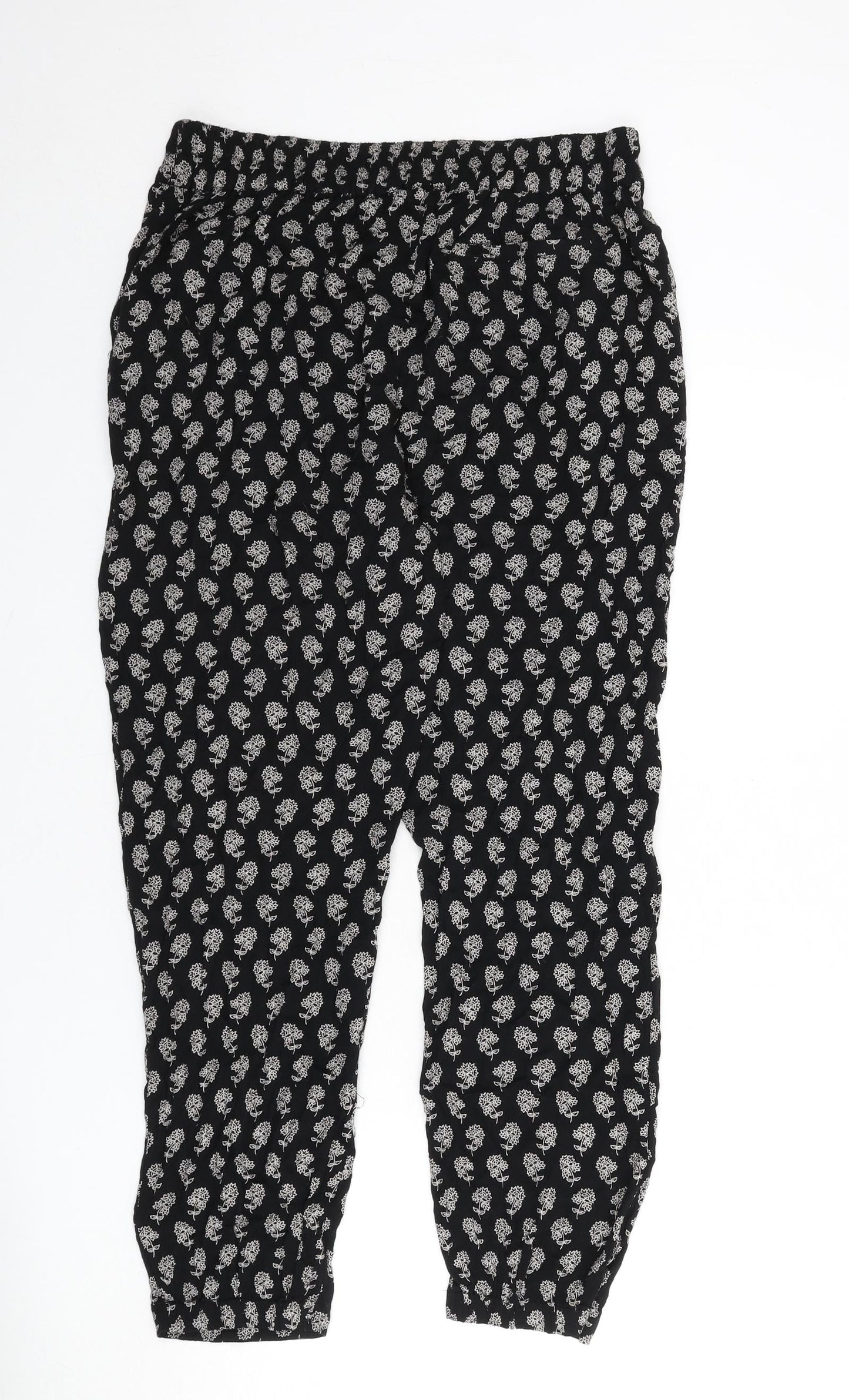 Womens UK Size 10 M&Co Regular Fit  Black Trousers