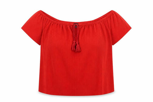 Womens UK Size 6 New Look Red Basic Blouse