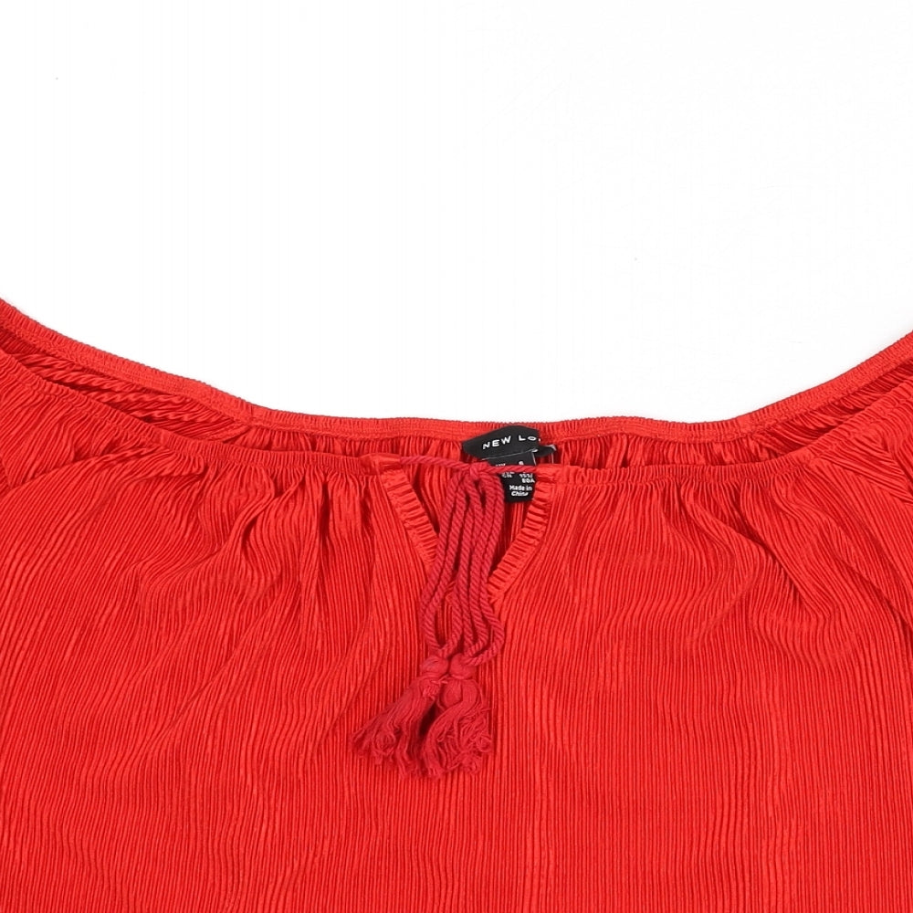 Womens UK Size 6 New Look Red Basic Blouse