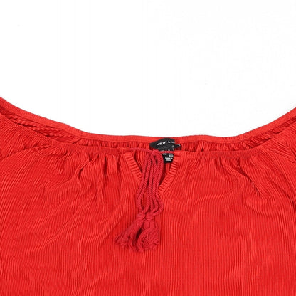 Womens UK Size 6 New Look Red Basic Blouse