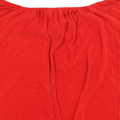 Womens UK Size 6 New Look Red Basic Blouse