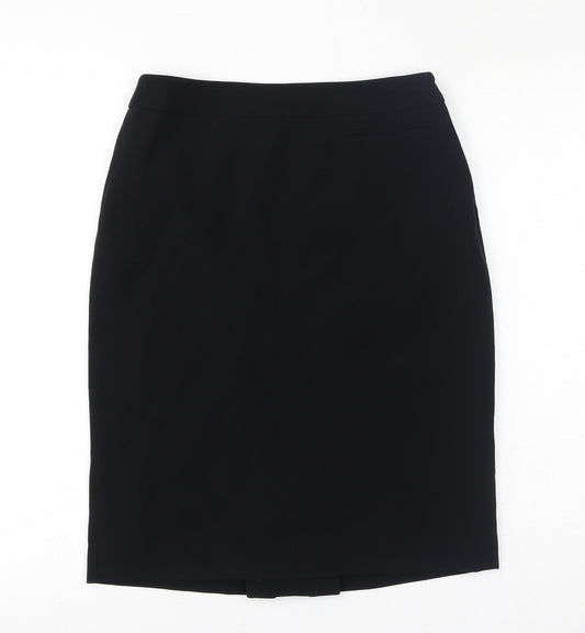 Ann Taylor Womens Black Acetate Straight & Pencil Skirt Size 4 Zip - Size 0 (US), Slit