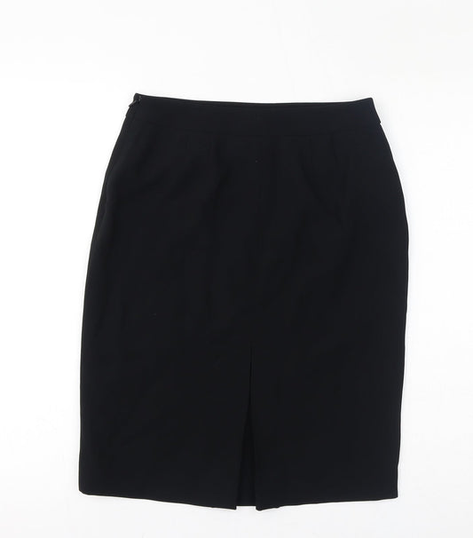 Ann Taylor Womens Black Acetate Straight & Pencil Skirt Size 4 Zip - Size 0 (US), Slit