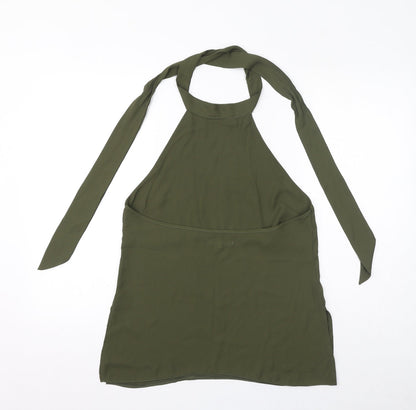 Womens UK Size 10 Diffuse Green Basic Blouse
