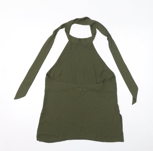 Womens UK Size 10 Diffuse Green Basic Blouse