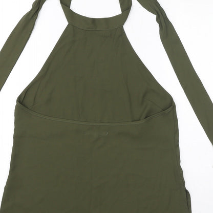 Womens UK Size 10 Diffuse Green Basic Blouse