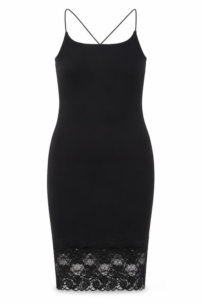 Cameo Rose Womens Black Polyester Bodycon Size 12 Round Neck Pullover - Lace Hem