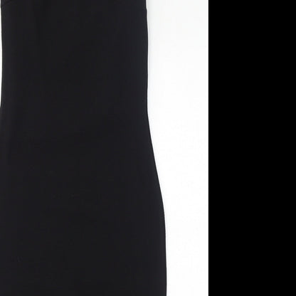 Cameo Rose Womens Black Polyester Bodycon Size 12 Round Neck Pullover - Lace Hem