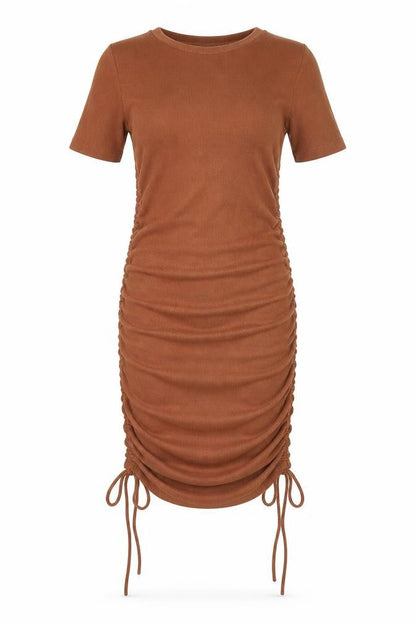 Zara Womens Brown Cotton Bodycon Size S Crew Neck Pullover - Rushed