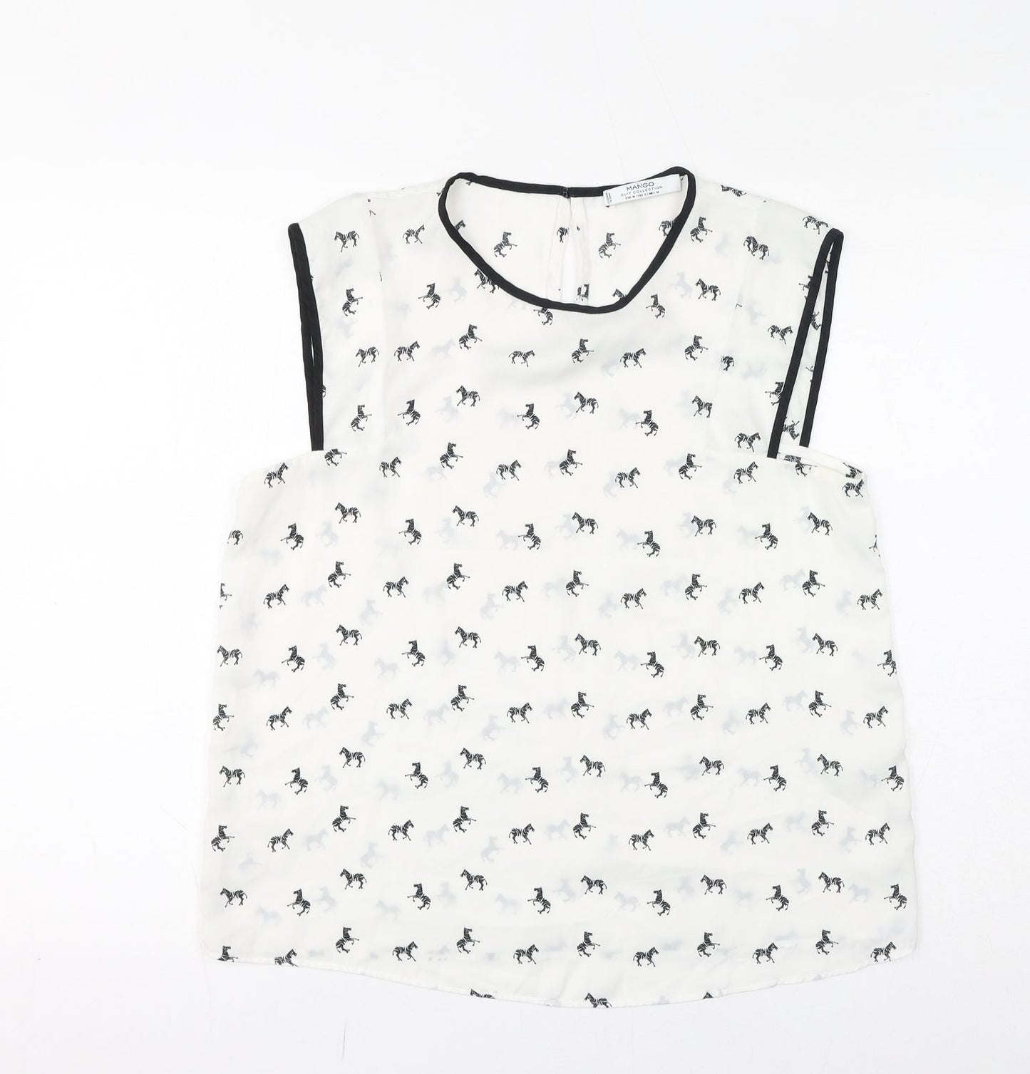 Womens UK Size M Mango White Basic Tank