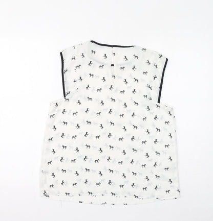 Womens UK Size M Mango White Basic Tank