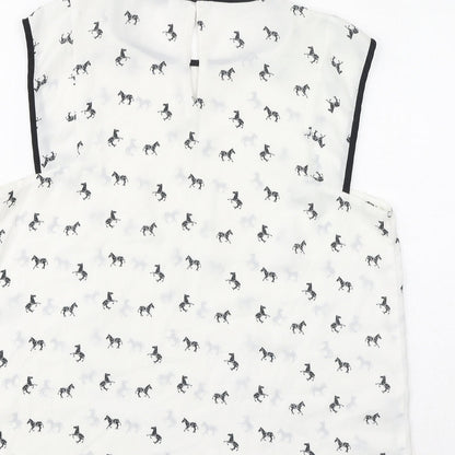 Womens UK Size M Mango White Basic Tank