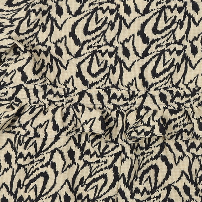 PRETTYLITTLETHING Womens Brown Geometric Polyester Playsuit One-Piece Size 14 L3 in Button - Ruffles