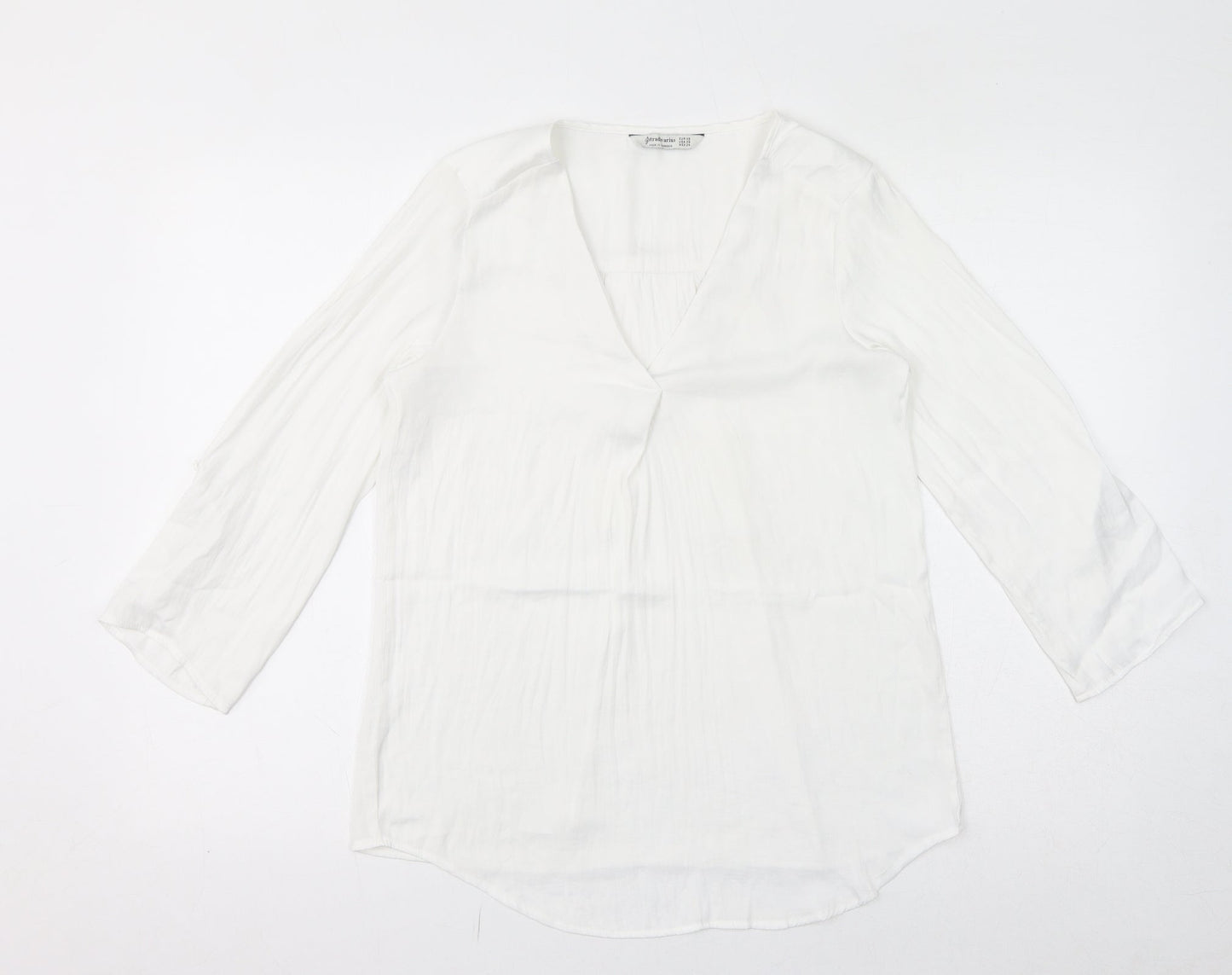 Womens UK Size XS Stradivarius White Basic Blouse