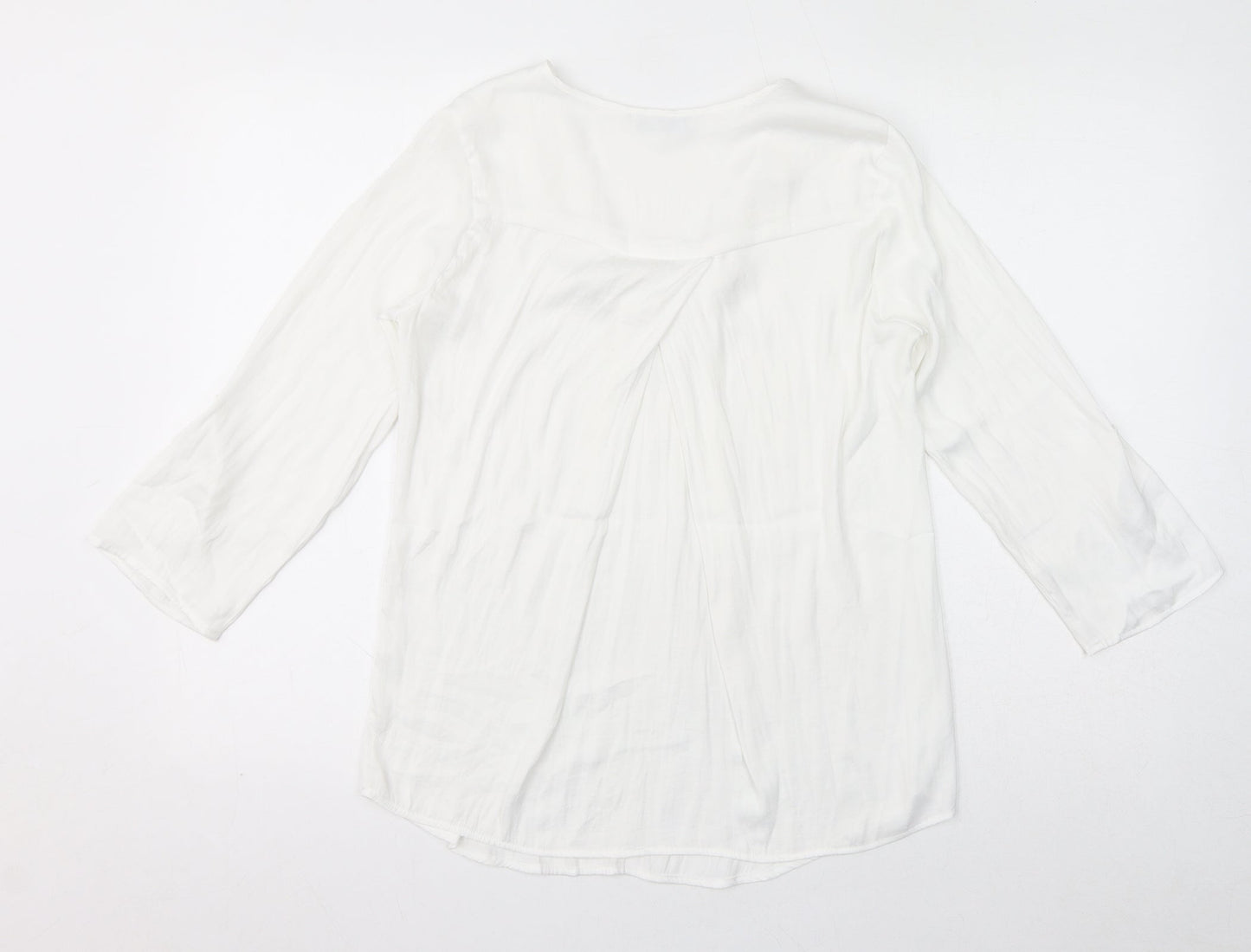 Womens UK Size XS Stradivarius White Basic Blouse
