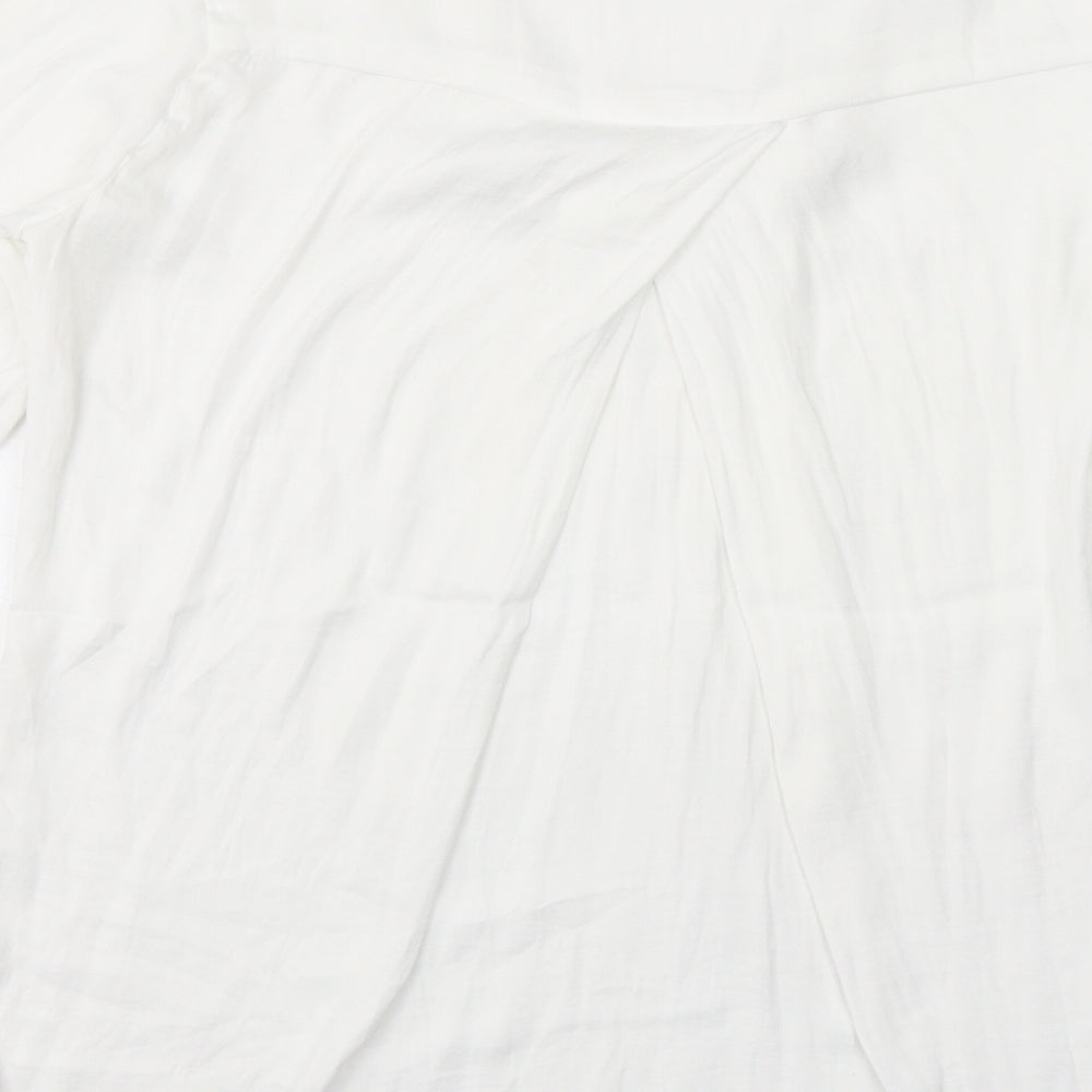 Womens UK Size XS Stradivarius White Basic Blouse