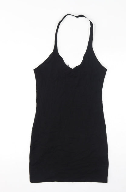 Divided by H&M Womens Black Cotton Bodycon Size M Halter Pullover - Open Back