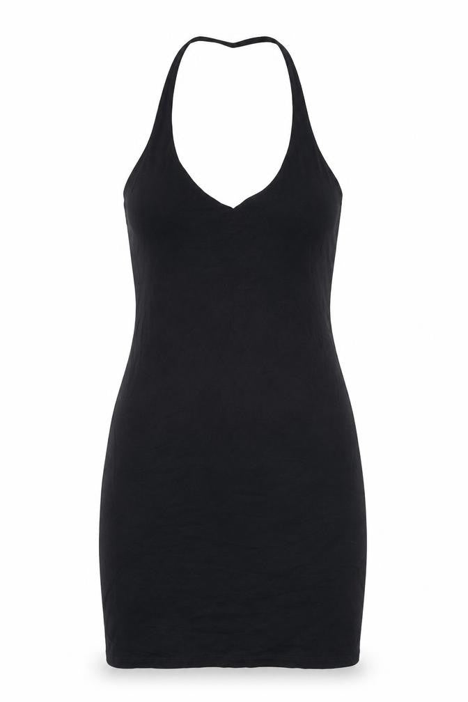 Divided by H&M Womens Black Cotton Bodycon Size M Halter Pullover - Open Back