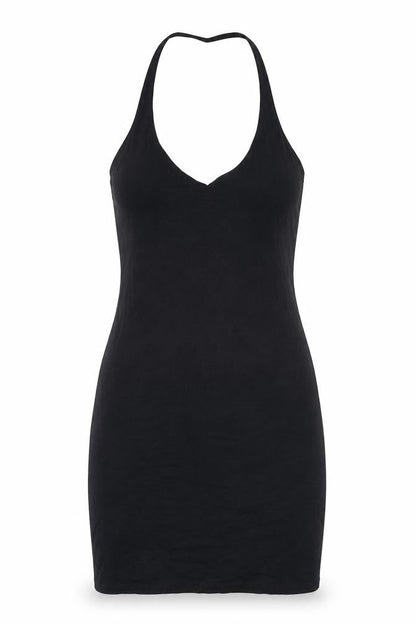 Divided by H&M Womens Black Cotton Bodycon Size M Halter Pullover - Open Back