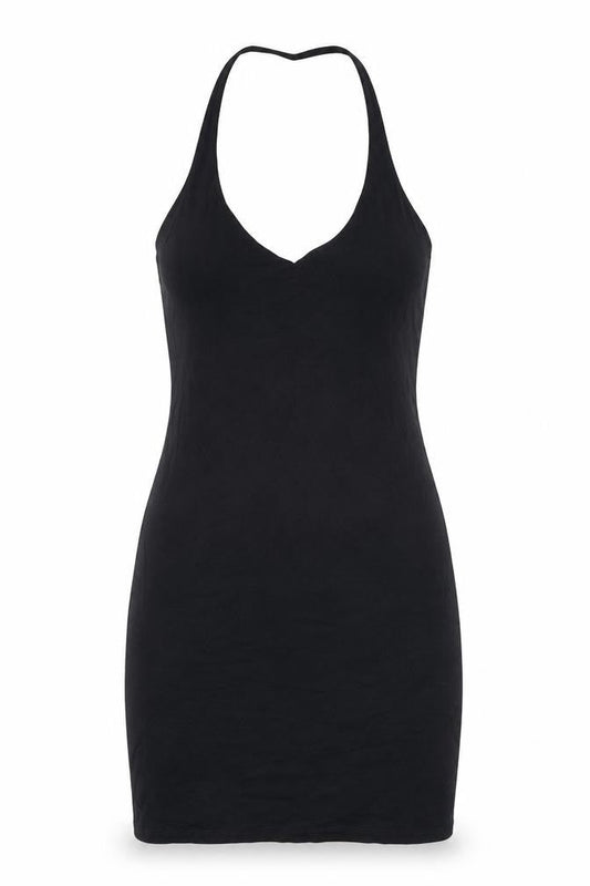 Divided by H&M Womens Black Cotton Bodycon Size M Halter Pullover - Open Back