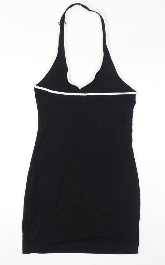 Divided by H&M Womens Black Cotton Bodycon Size M Halter Pullover - Open Back