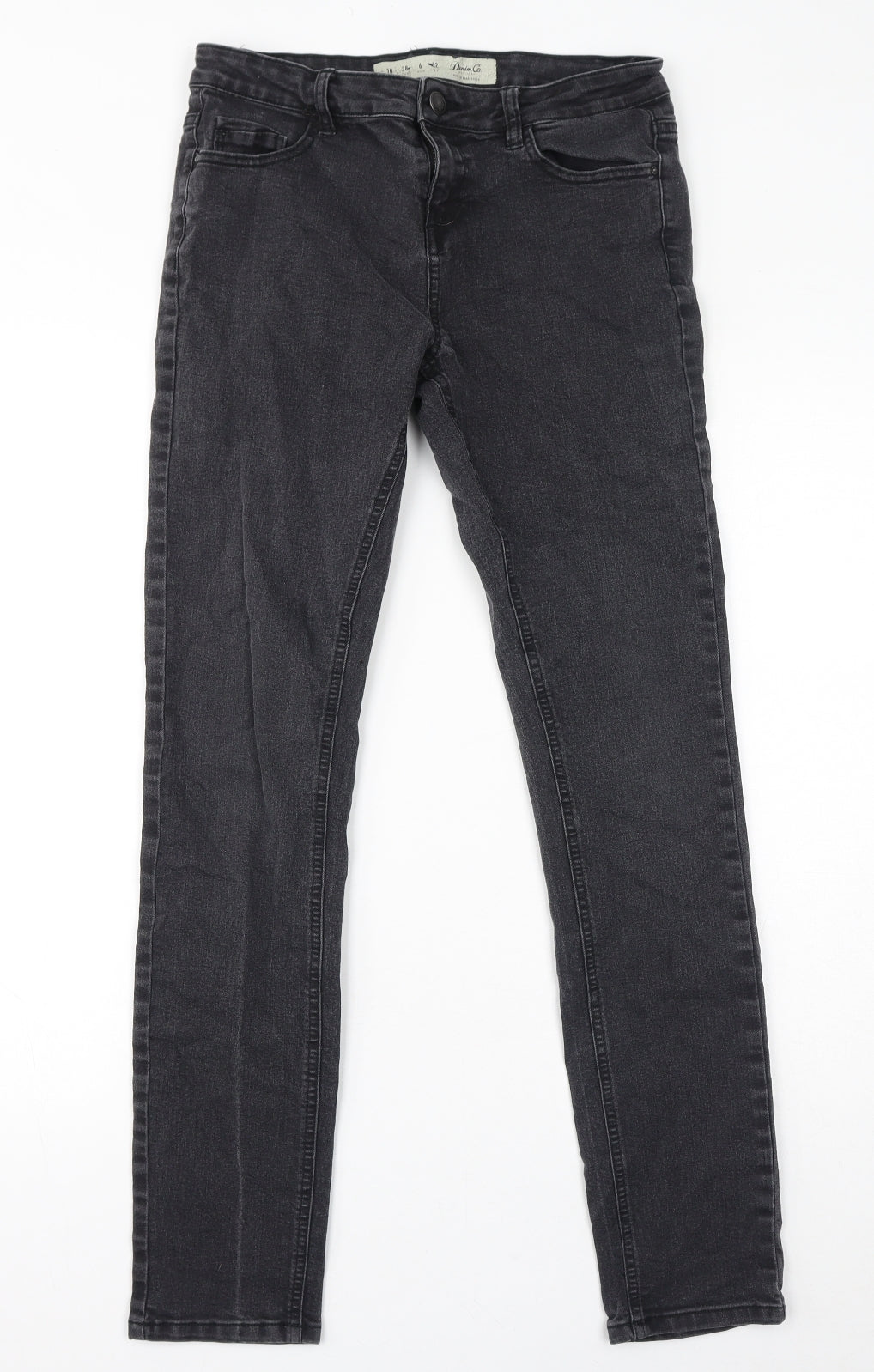 Denim & Co. Womens Black Cotton Skinny Jeans Size 10 L30 in Regular Zip