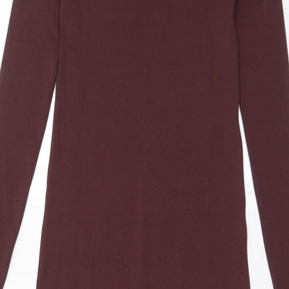 Zara Womens Red Polyamide A-Line Size S Crew Neck Pullover - Shoulder pads