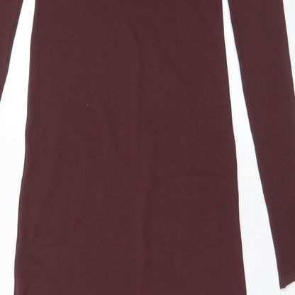 Zara Womens Red Polyamide A-Line Size S Crew Neck Pullover - Shoulder pads