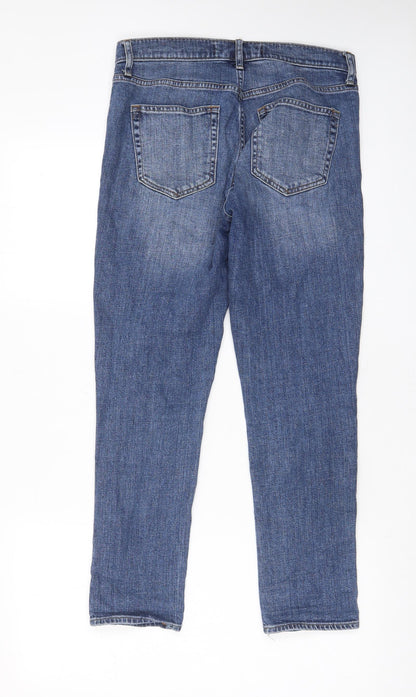 Gap Womens Blue Cotton Capri Jeans Size 30 in L26 in Regular Zip - Pockets, Belt Loops, Star, Studs