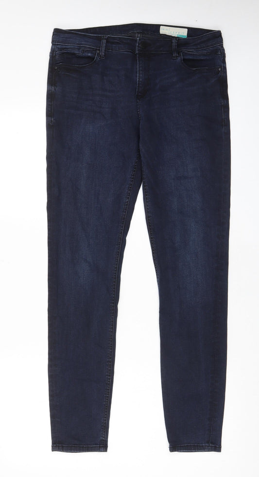 Esprit Mens Blue Cotton Skinny Jeans Size 31 in L32 in Regular Zip - Pockets, Belt Loops, Logo