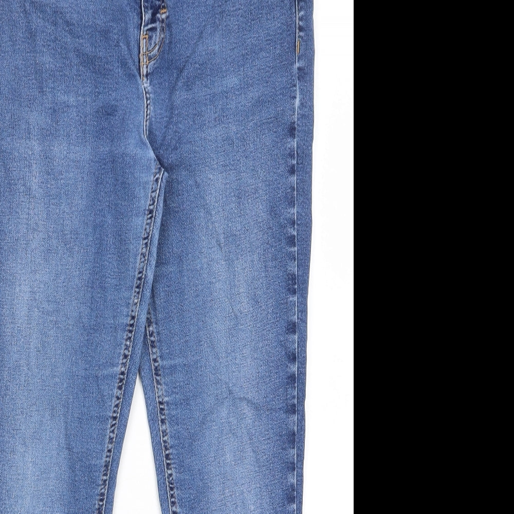 Topshop Womens Blue Cotton Skinny Jeans Size 32 in L31 in Regular Zip - Pockets