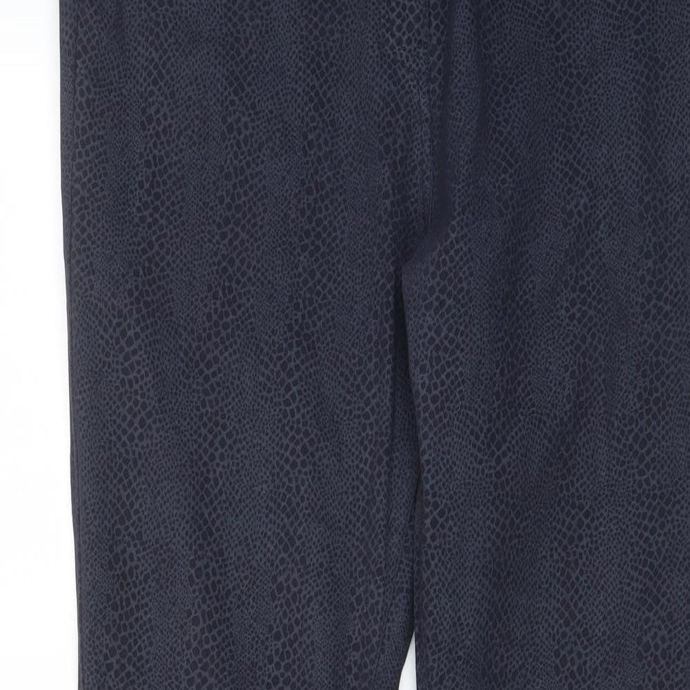 Grabal Arlok Womens Blue Animal Print Cotton Skinny Jeans Size 14 L29 in Regular Zip - Pockets
