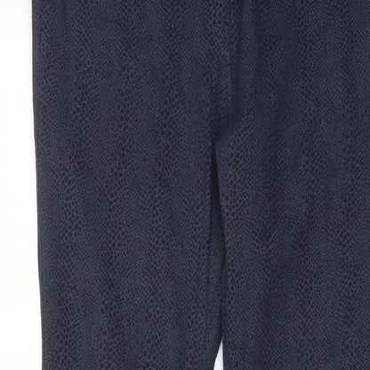 Grabal Arlok Womens Blue Animal Print Cotton Skinny Jeans Size 14 L29 in Regular Zip - Pockets