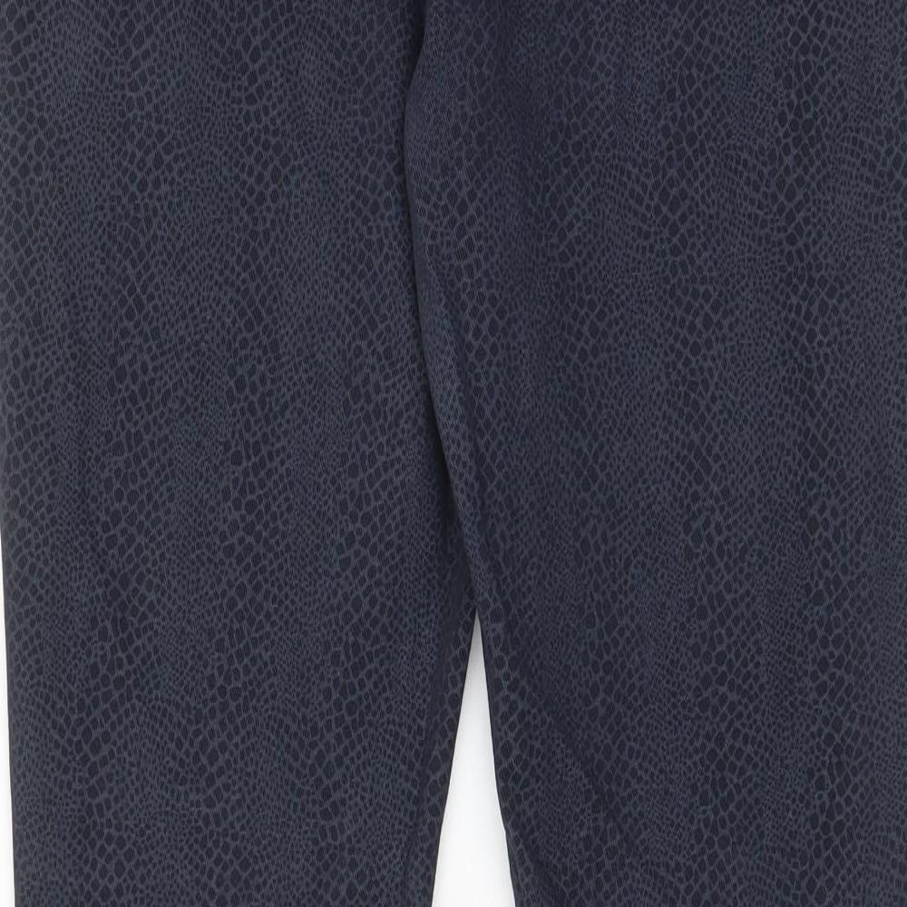 Grabal Arlok Womens Blue Animal Print Cotton Skinny Jeans Size 14 L29 in Regular Zip - Pockets