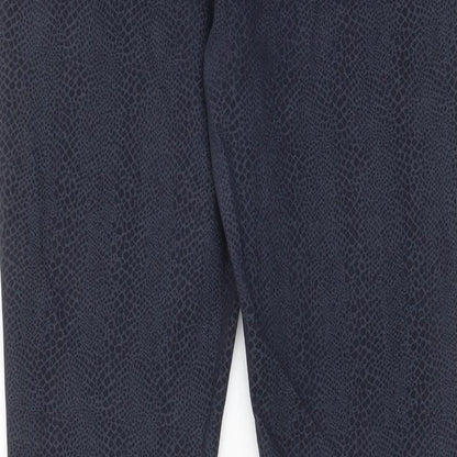Grabal Arlok Womens Blue Animal Print Cotton Skinny Jeans Size 14 L29 in Regular Zip - Pockets
