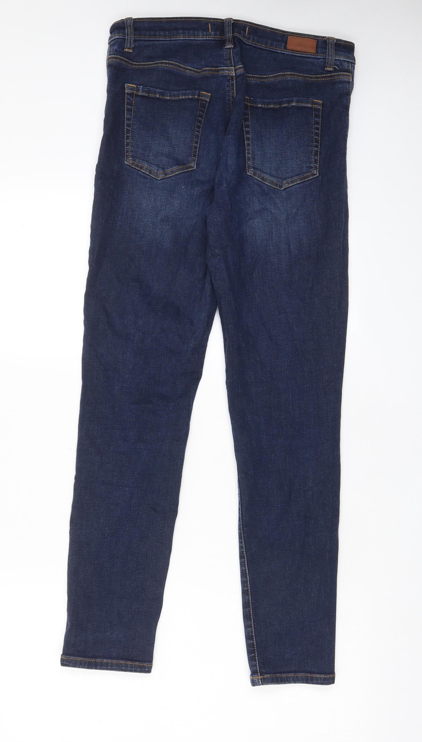 Outlander Womens Blue Cotton Straight Jeans Size 12 L28 in Regular Zip - Pockets
