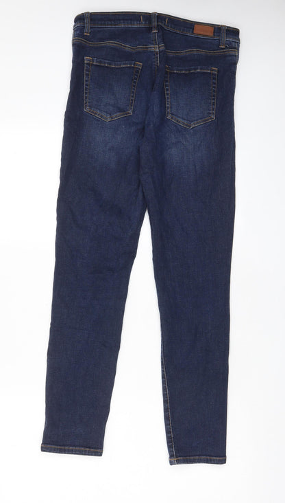 Outlander Womens Blue Cotton Straight Jeans Size 12 L28 in Regular Zip - Pockets