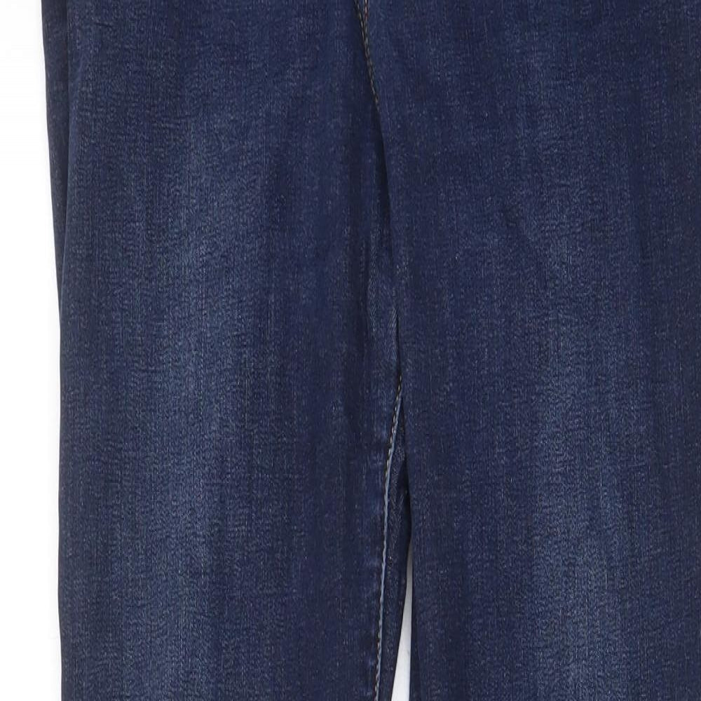 Outlander Womens Blue Cotton Straight Jeans Size 12 L28 in Regular Zip - Pockets